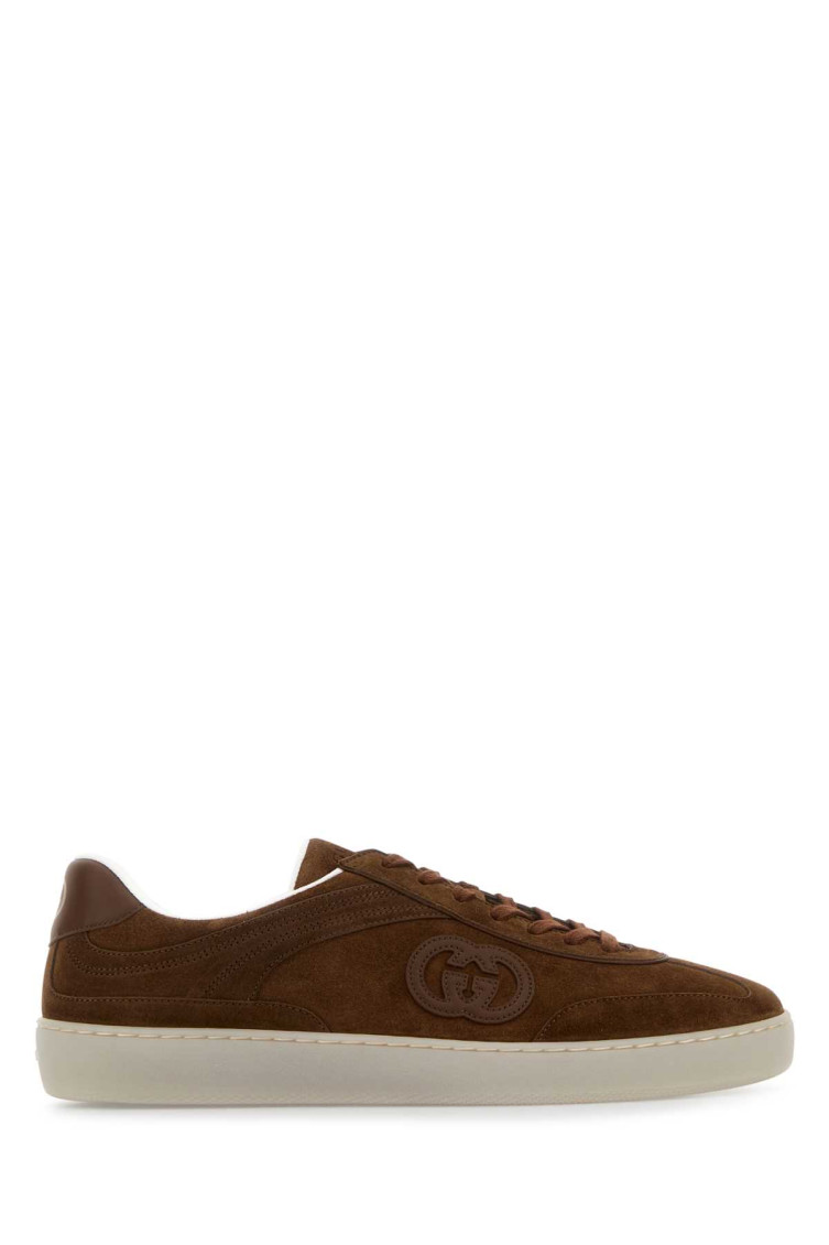 Gucci Suede Low-top G75 Sneaker Style In Brown