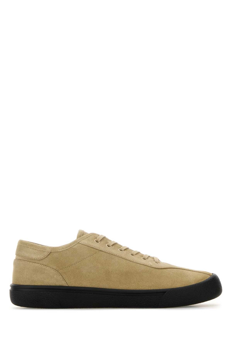 The Row Suede Low-top Round Toe Sneakers In Neutral