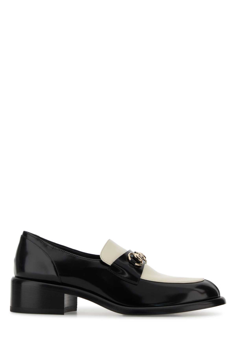 Gucci Two-tone Leather Loafers With Horsebit In Black