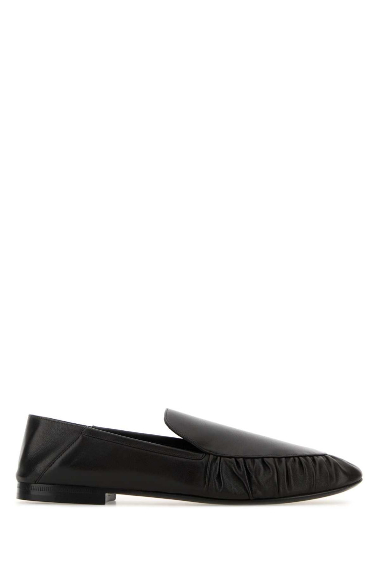 Saint Laurent Leather Alain Loafers Featuring Ruched Detailing In Black