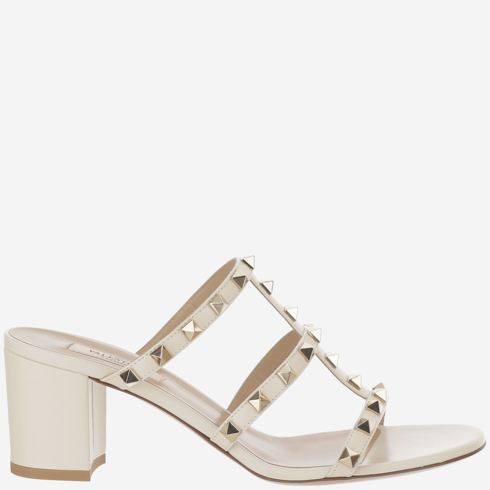 Valentino Garavani Beige Rockstud Heels In White