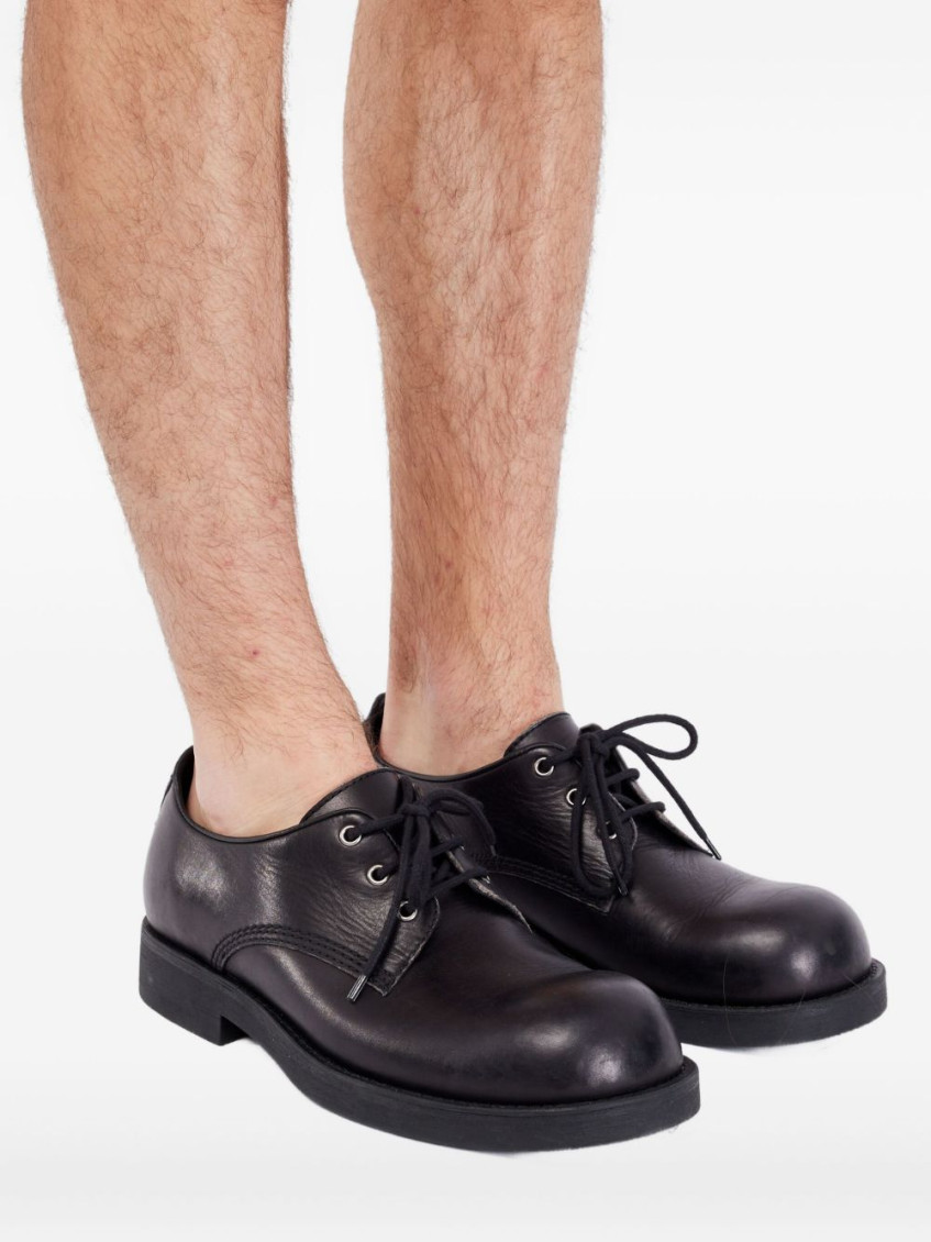 MM6 Maison Margiela Black Leather Lace Up Shoes for Men Online USA