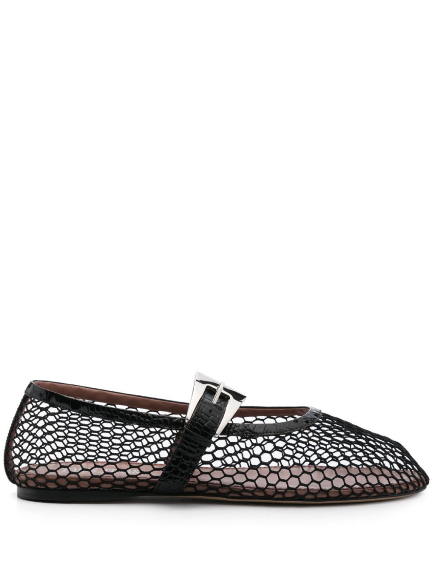 PARIS TEXAS BLACK SLIP ON BALLET FLATS