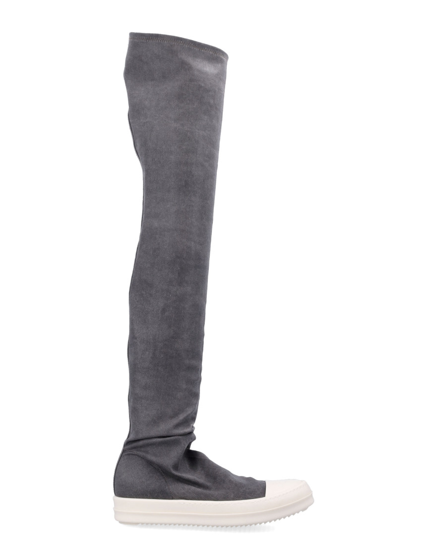 Rick Owens Grey High-sock Sneakers