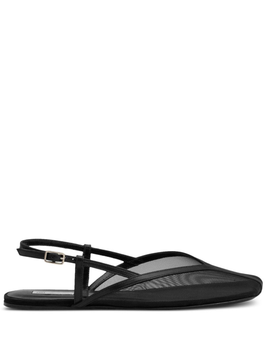 Ami Alexandre Mattiussi Mesh Square Toe Strappy Flat Sole Sandals In Multi