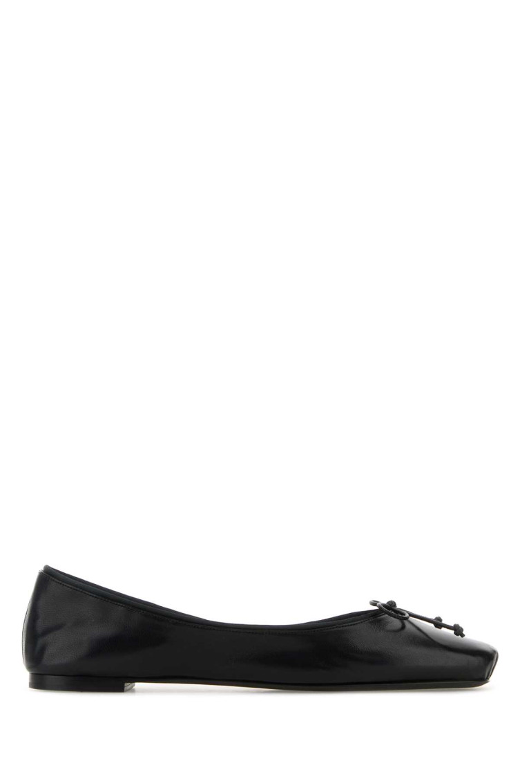 Khaite Black Nappa Leather Charlotte Ballerinas In Black