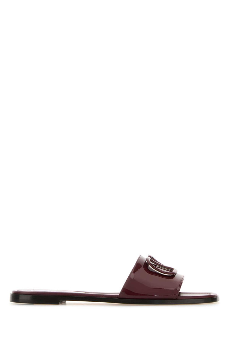 Valentino Maroon Leather Sandals In Multi