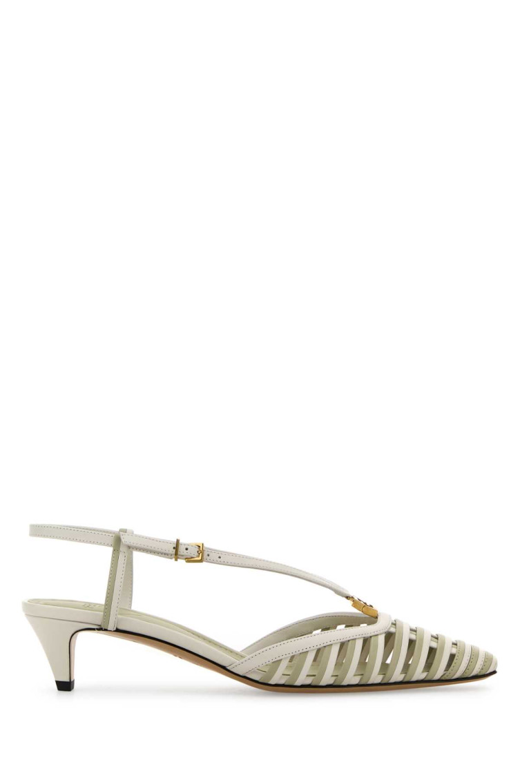 Fendi Two-tone Leather Ffold Pumps