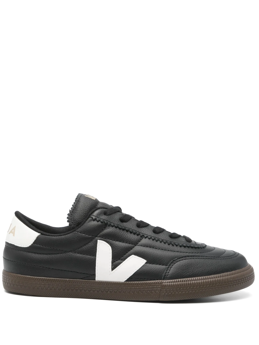 Veja Panenka Black Sneaker With Logo On The Side And Contrasting Heel In Leather Unisex In Black