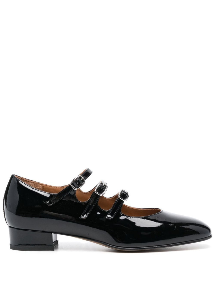 CAREL PARIS BLACK ARIANA LEATHER BALLET FLATS 