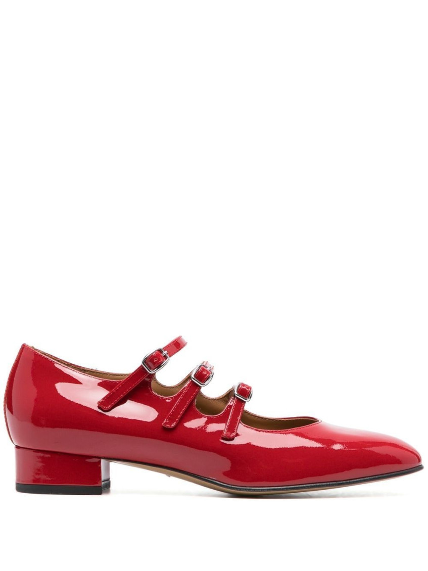 Shop Carel Paris Red Ariana Leather Ballet Flats