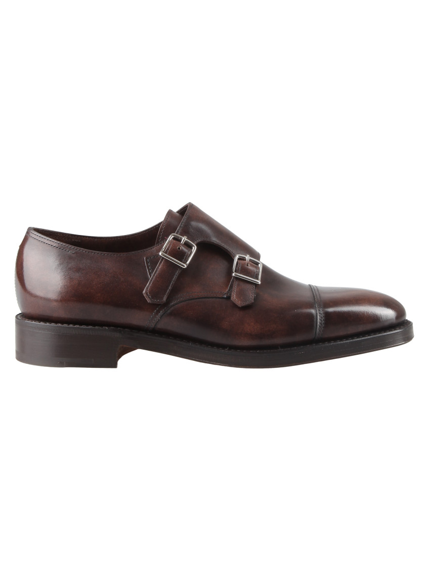 John Lobb William Leather Monk-strap Shoes In Dark Brown