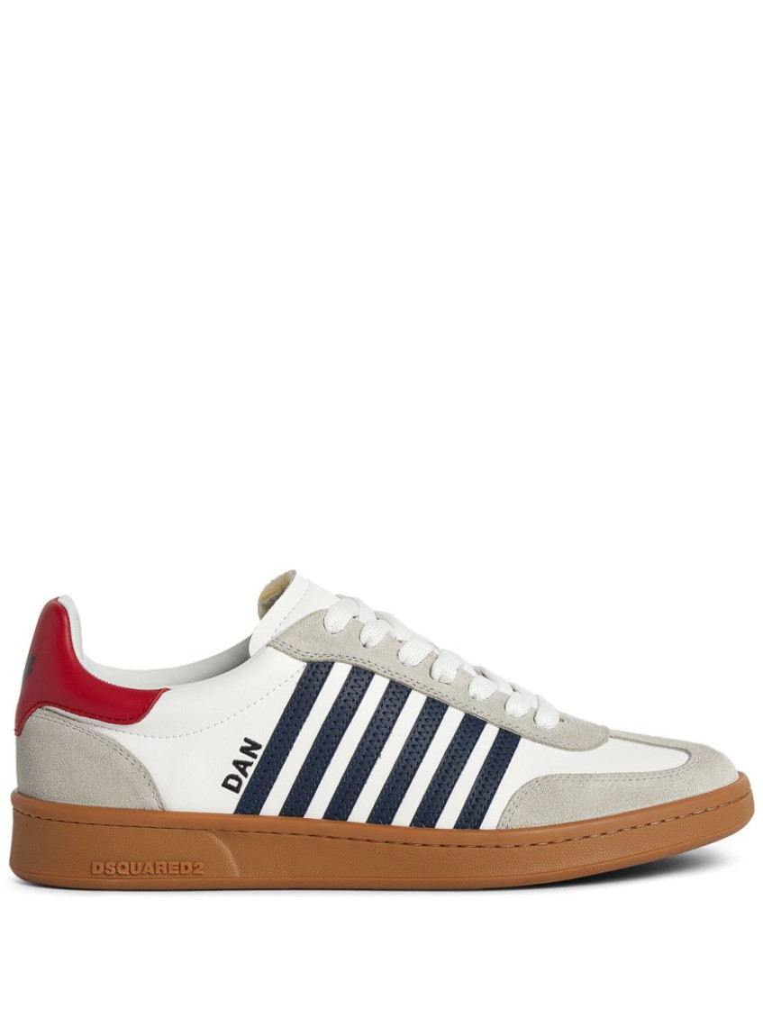 Dsquared2 Man Sneakers Off White Size 8 Calfskin In White