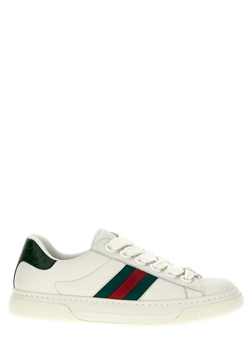 Gucci White Low Top Sneakers In White