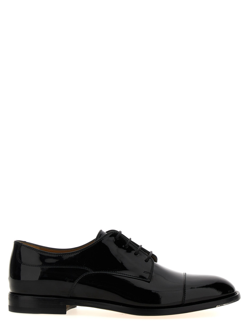 GUCCI BLACK LEATHER LACE UP SHOES