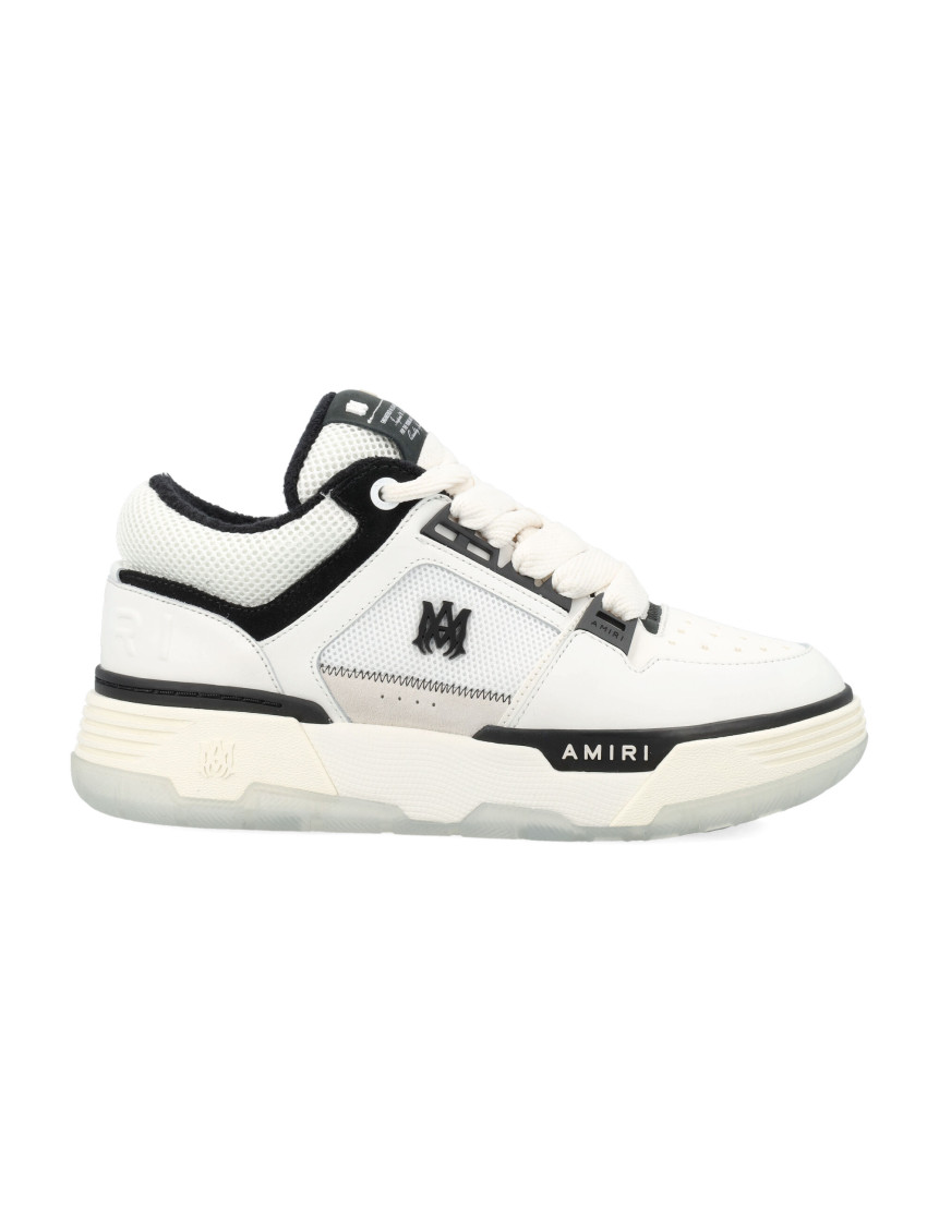 Amiri White And Black Chunky Sneakers With Logo Detail In Leather And Mixed Tech Fabrics Man In White