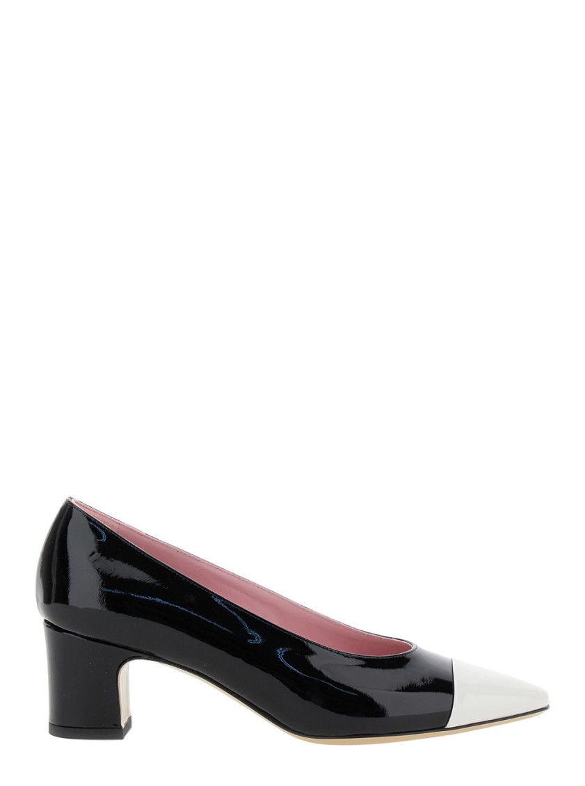 Carel Paris Edith' Black Pumps With Contrasting Toe In Leather In Black