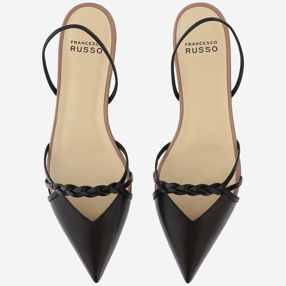 サンダル・ミュール FRANCESCO RUSSO Women Sandals R1P986N200 300 BLACK Francesco Russo Black Pointed Toe Sandals for Women Online