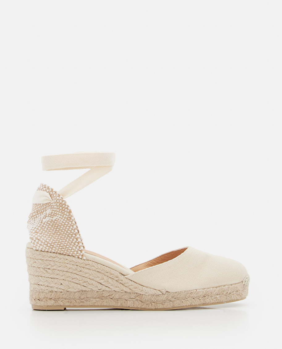 Shop Castaã±er White Carina Wedges