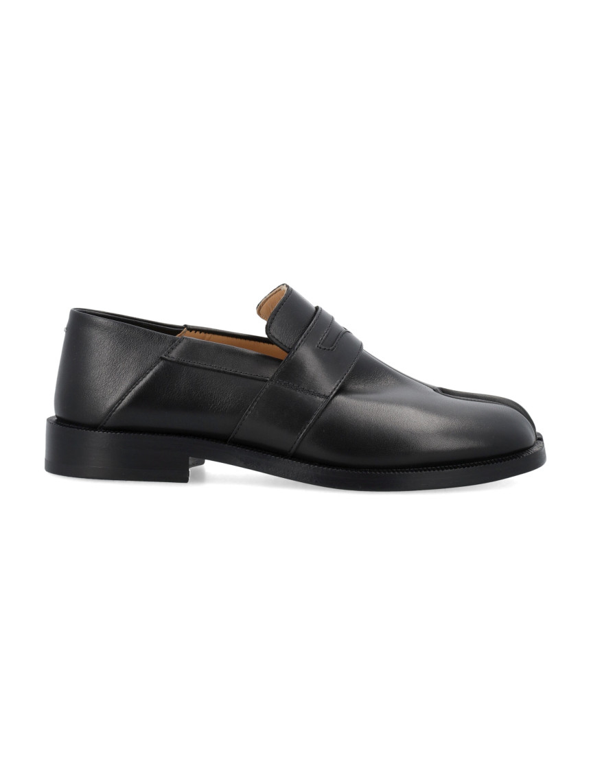 Shop Maison Margiela Black Leather Loafers