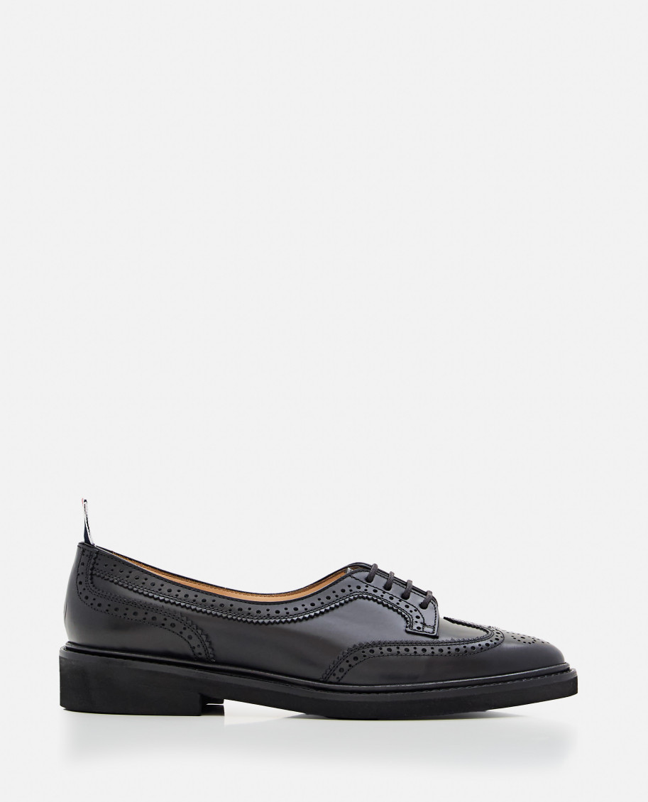 Thom Browne Black Leather Lace Up Shoes In Black