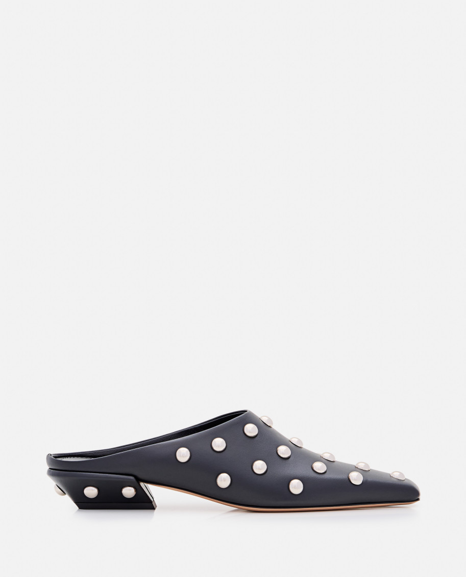 Paris Texas Studded Pointed Toe Mule In Black