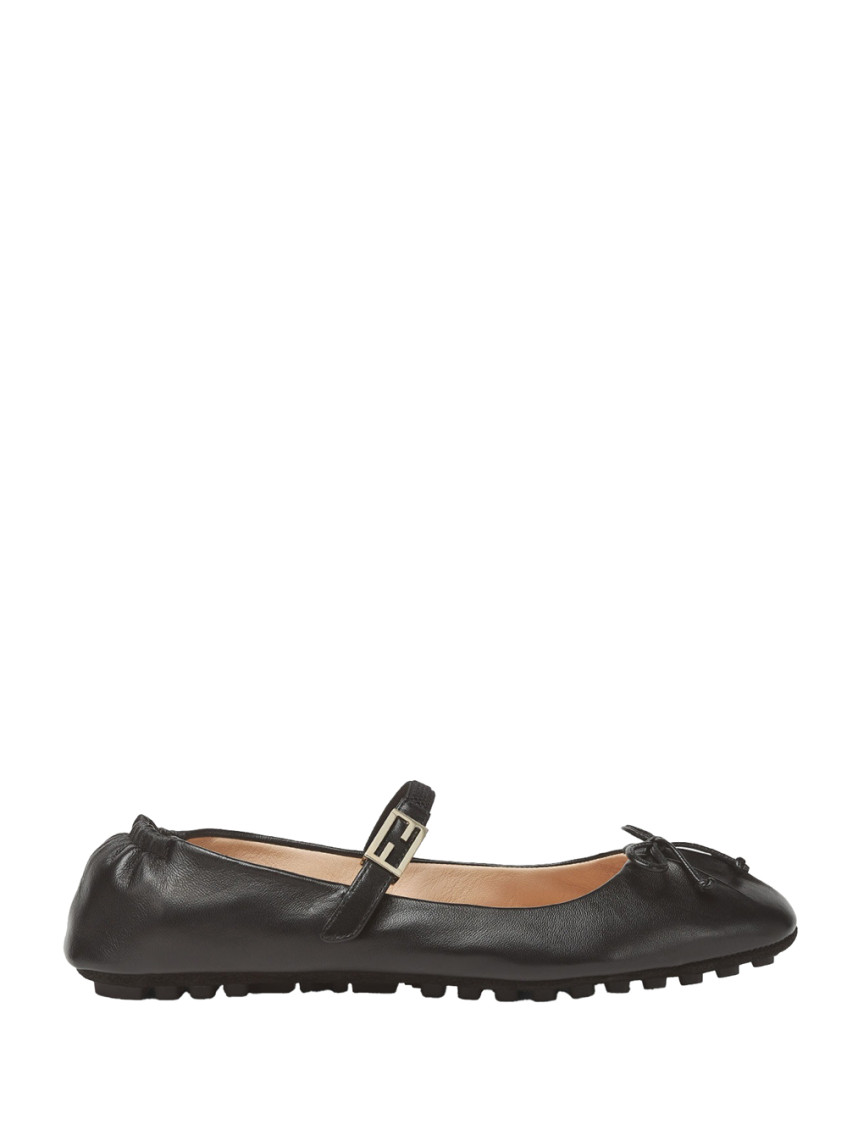 Fendi Ballerina With Ff Baguette Pattern In Black