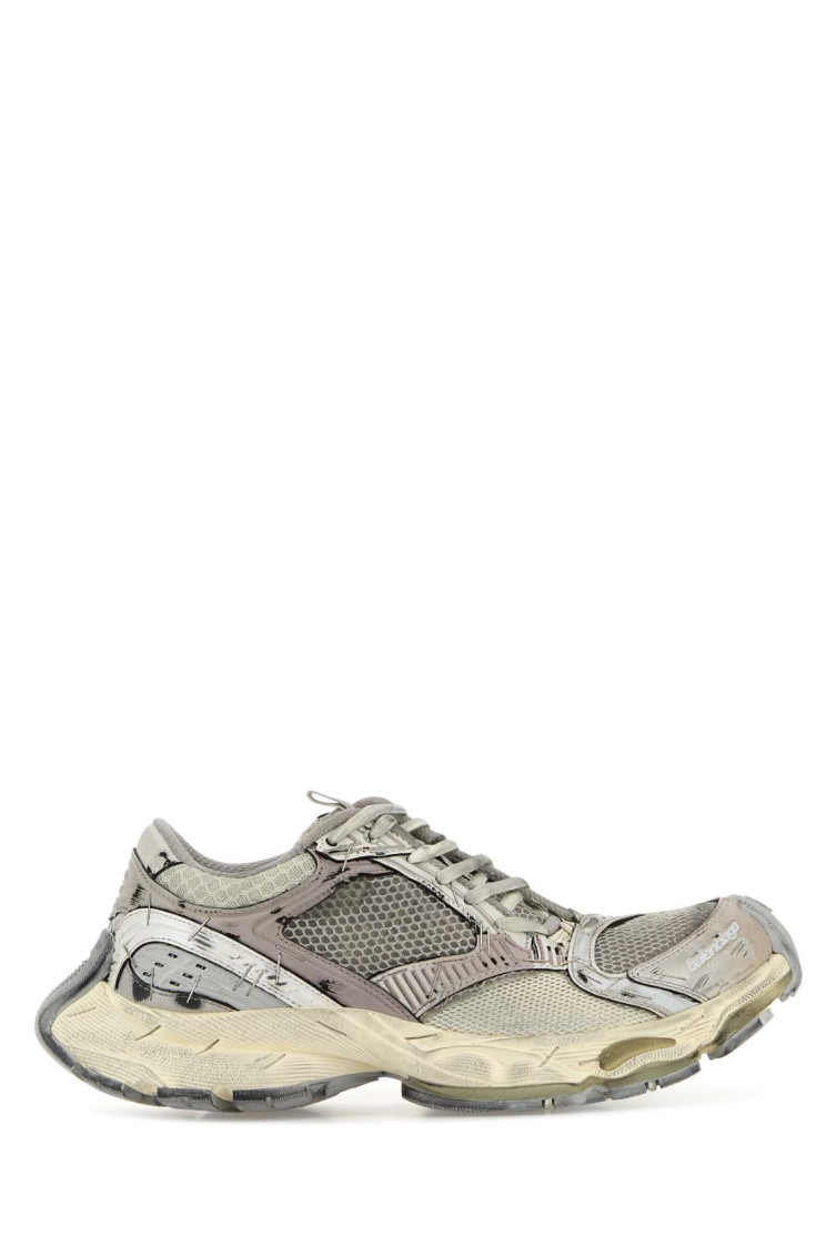 Balenciaga Stapler Asymmetrical Sneakers In Beige