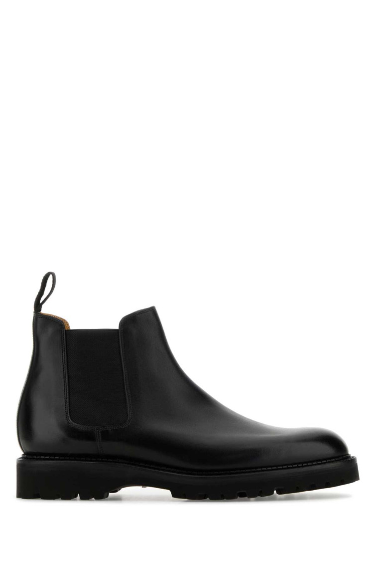 John Lobb Stivaletti Lawry In Pelle Nera Uomo In Black