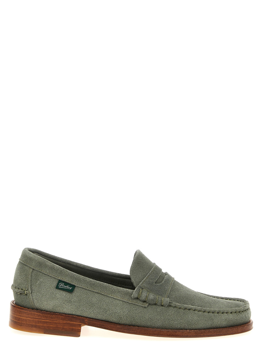 Paraboot Penny Strap Loafers Round Toe In Green
