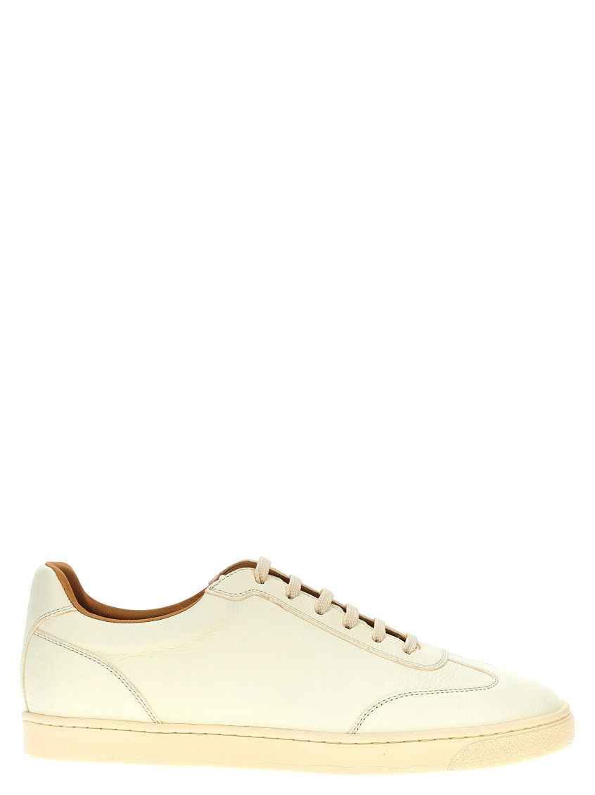 Brunello Cucinelli Essential Leather Sneakers In Neutral