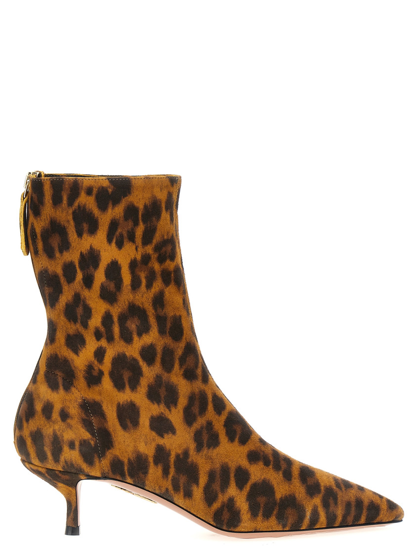 Aquazzura Montmartre 50 Leopard-print Suede Ankle Boots In Leopard Print