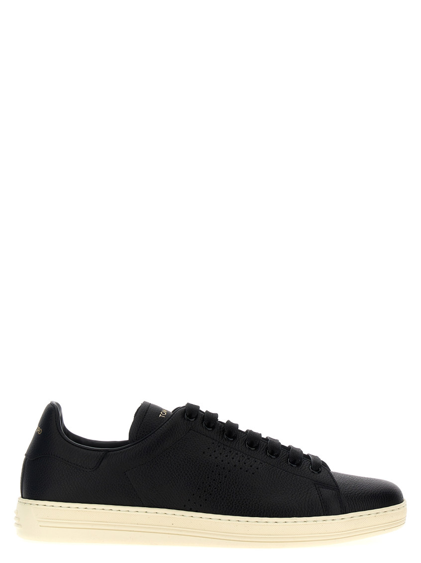Tom Ford Low-top Leather Sneakers In Black