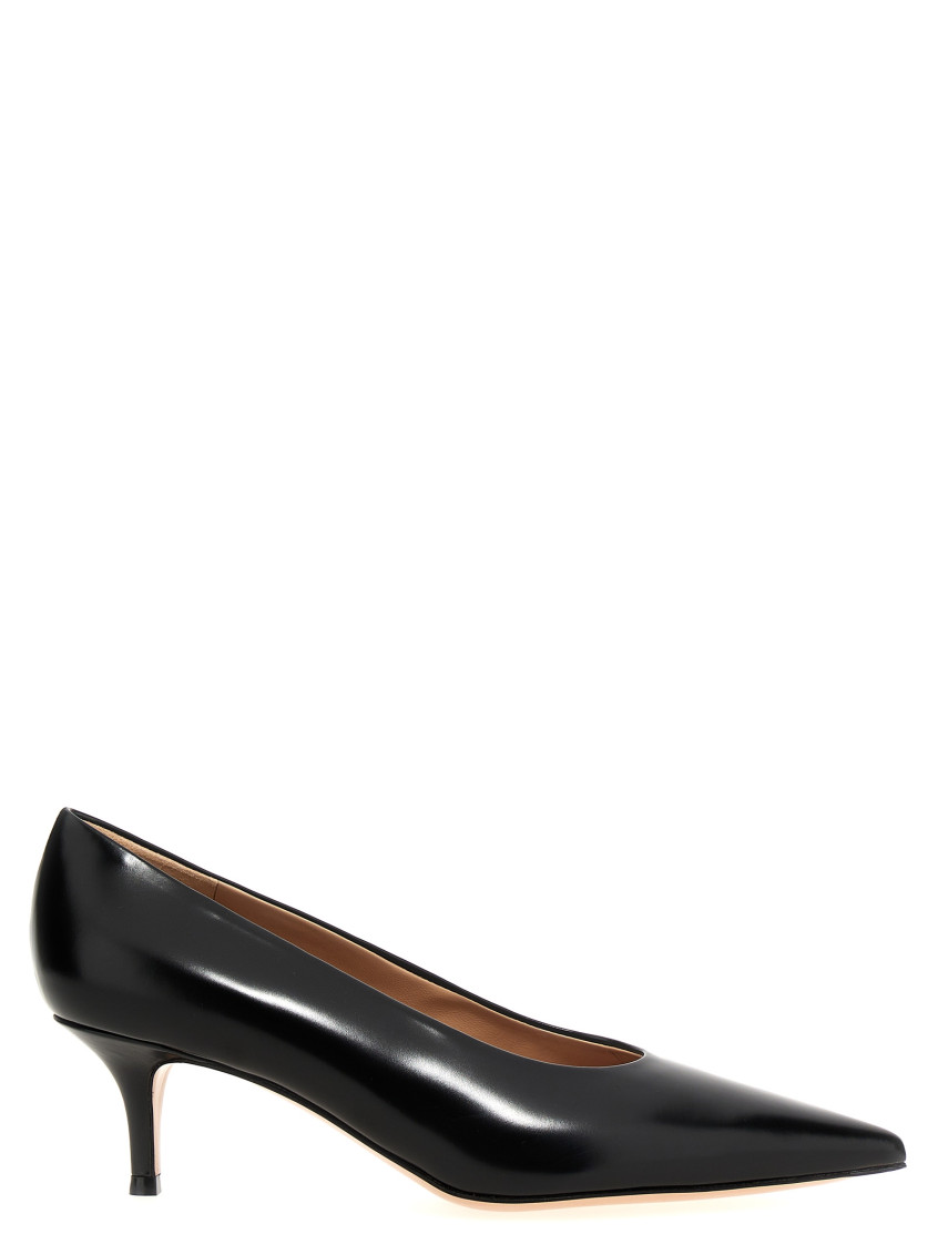 Shop Gianvito Rossi Black Pointed Toe Pumps