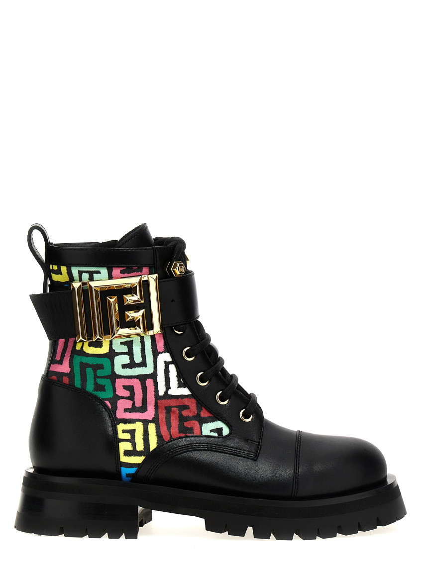 Shop Balmain Multicolor Lace Up Ankle Boots