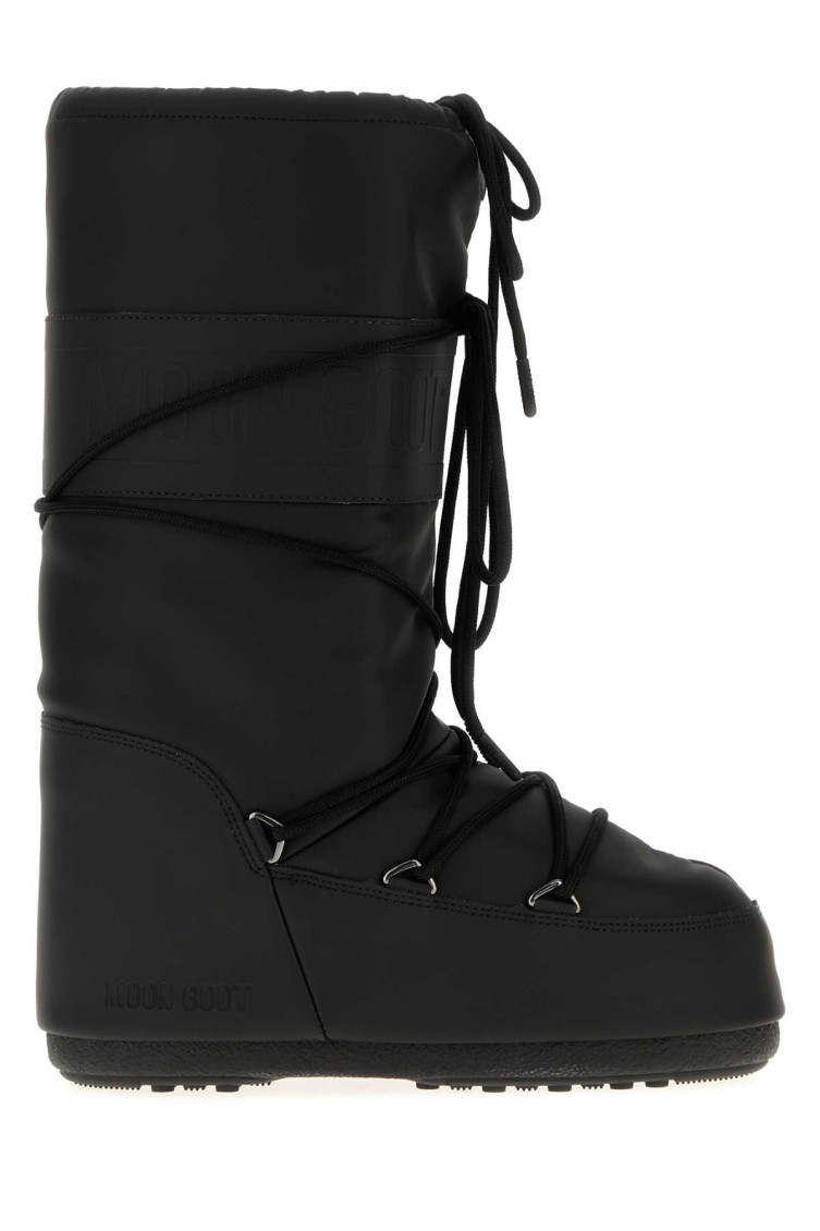 Moon Boot Black Rubber Icon Boots In Black