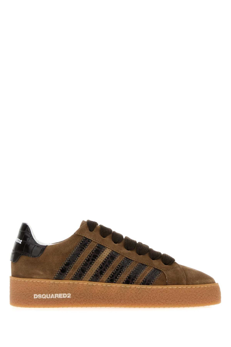 Dsquared2 Suede Low-top Sneakers Rubber Sole In Brown