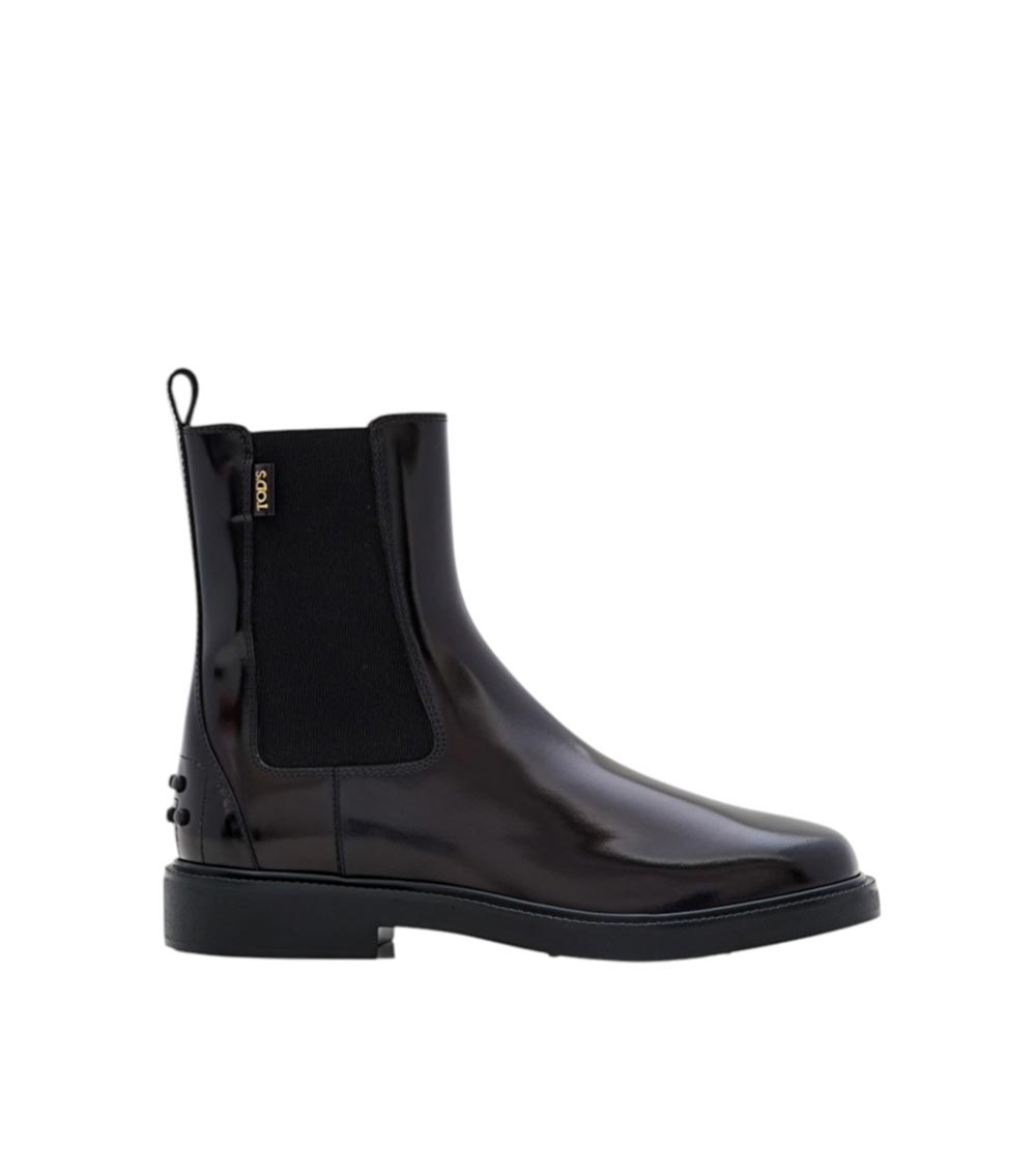 Tod's Tods Patent Leather Chelsea Boots In Black