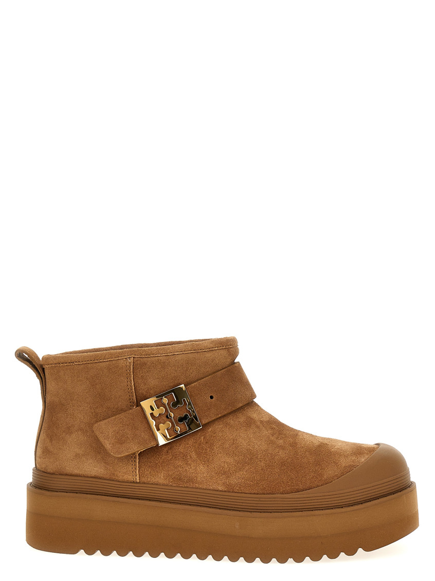 Tory Burch Mellow Platform Ankle Boots With In Brown