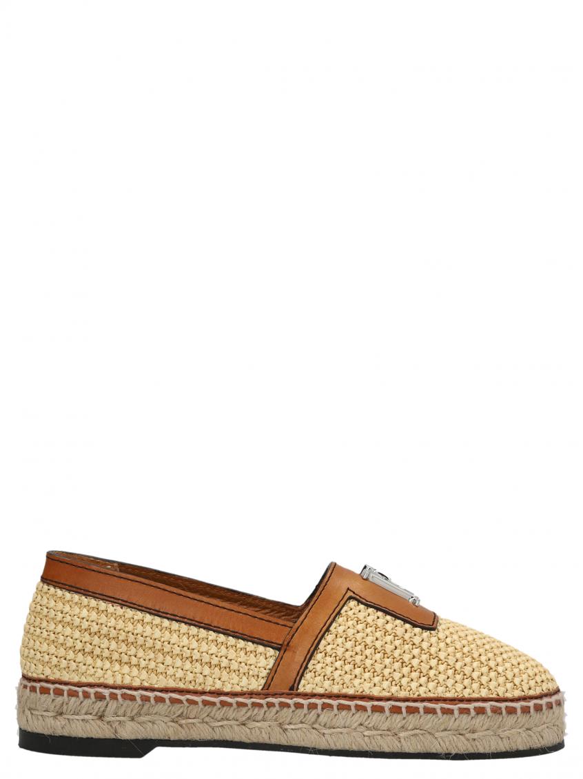 Dsquared2 Brown Cashmere Rafia Espradillas In Brown