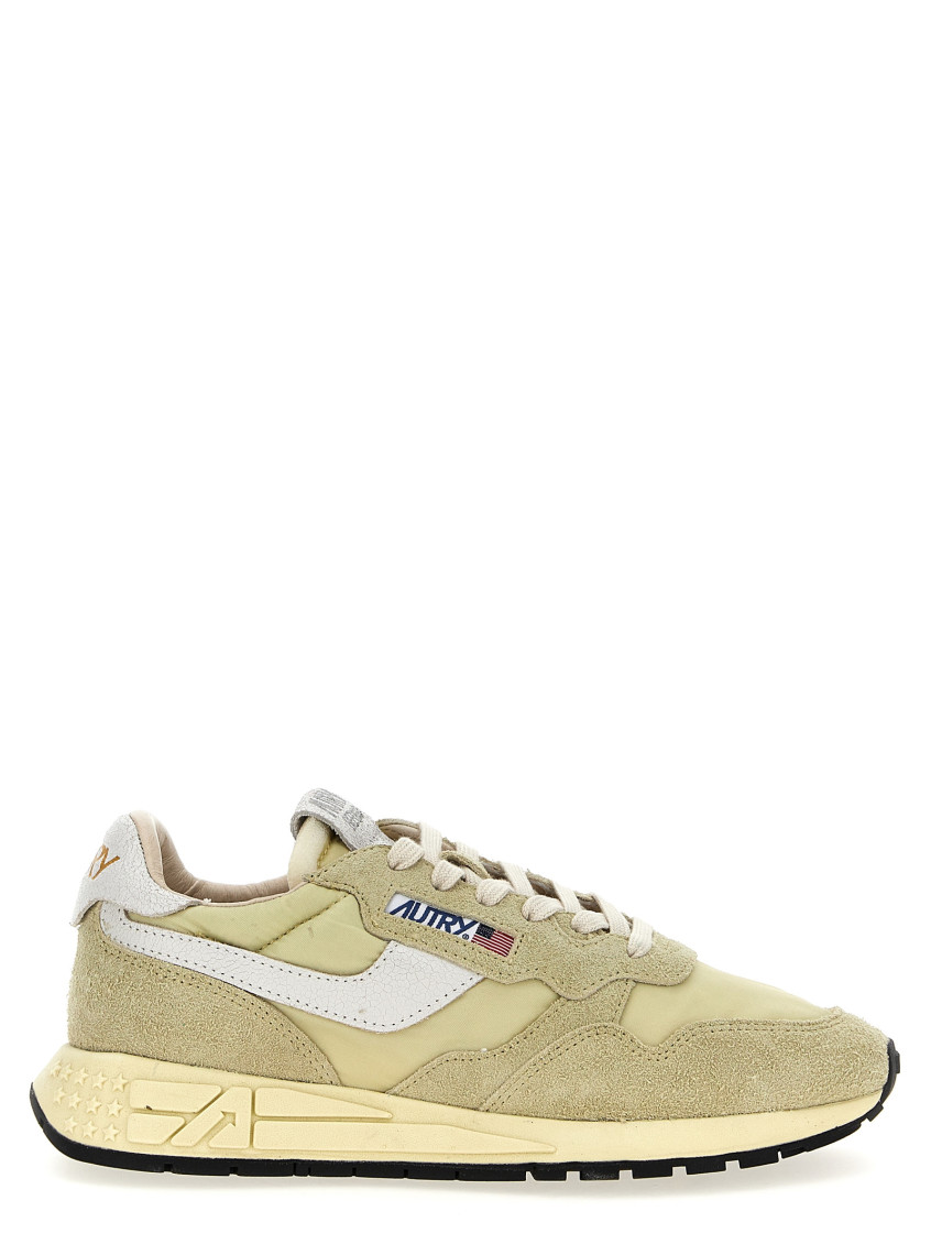 Autry Low-top Sneakers With Rubber Sole And Suede Panels In Beige