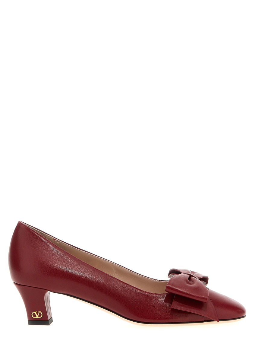 Valentino Bowow 45 Bow-embellished Leather Pumps In Red