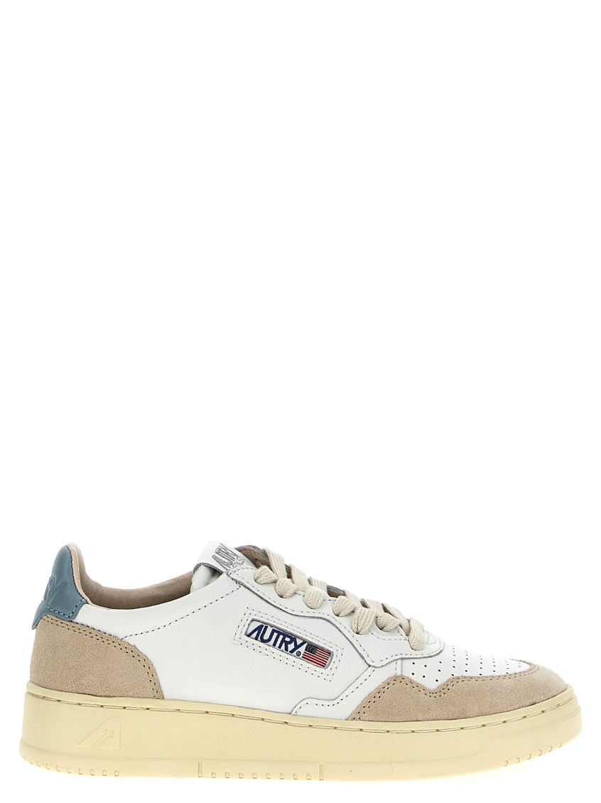 Autry White Medialist Leather Sneakers In White