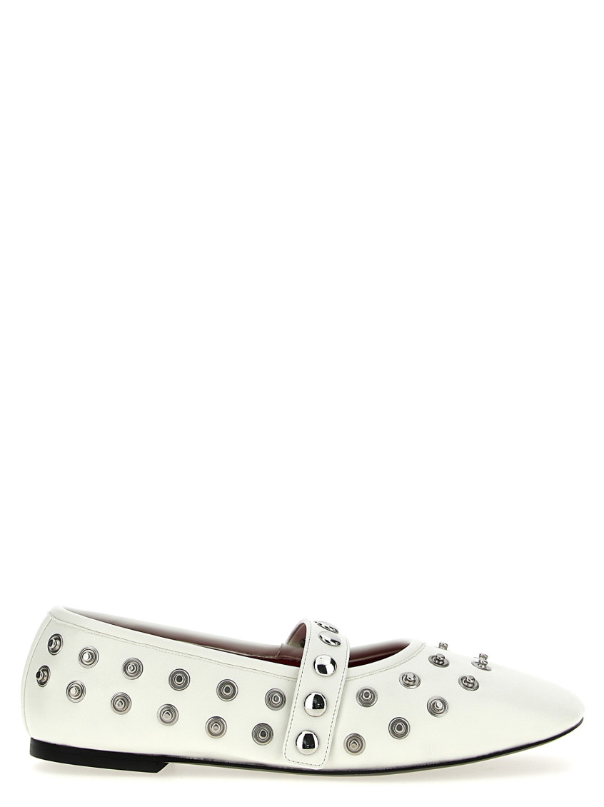 Stella Mccartney Ryder Semi Shine Alt Mat Flats Vanilla In White
