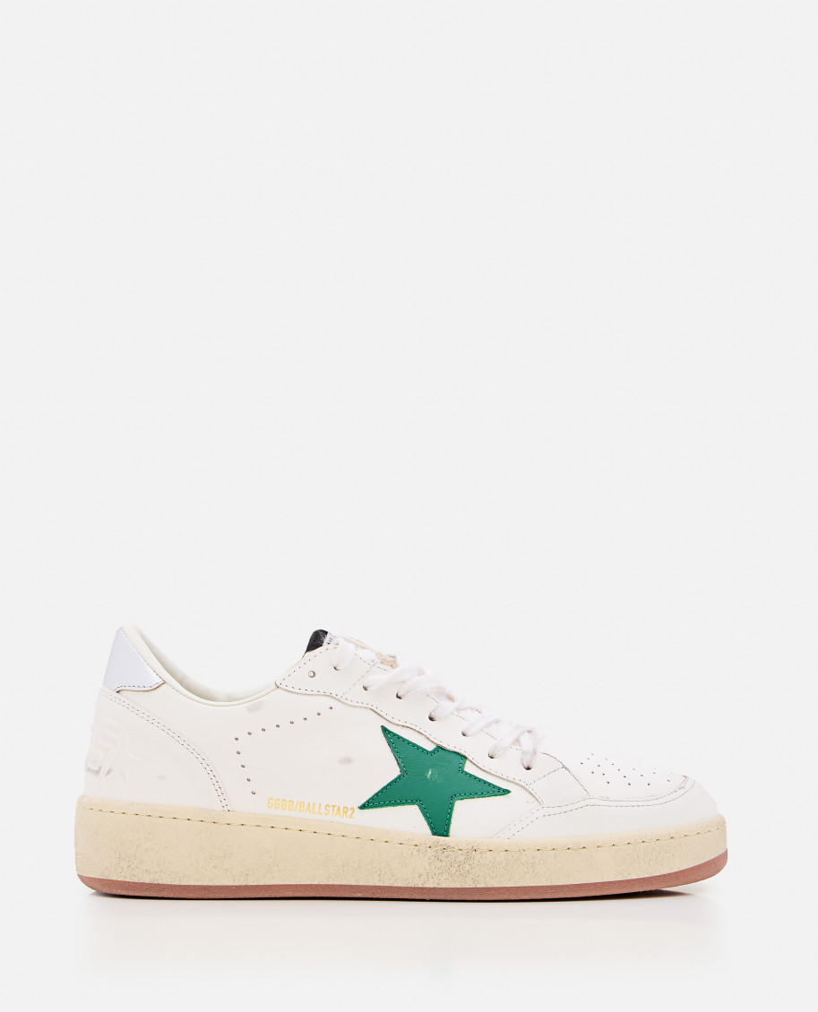 Shop Golden Goose White Lace Up Sneakers