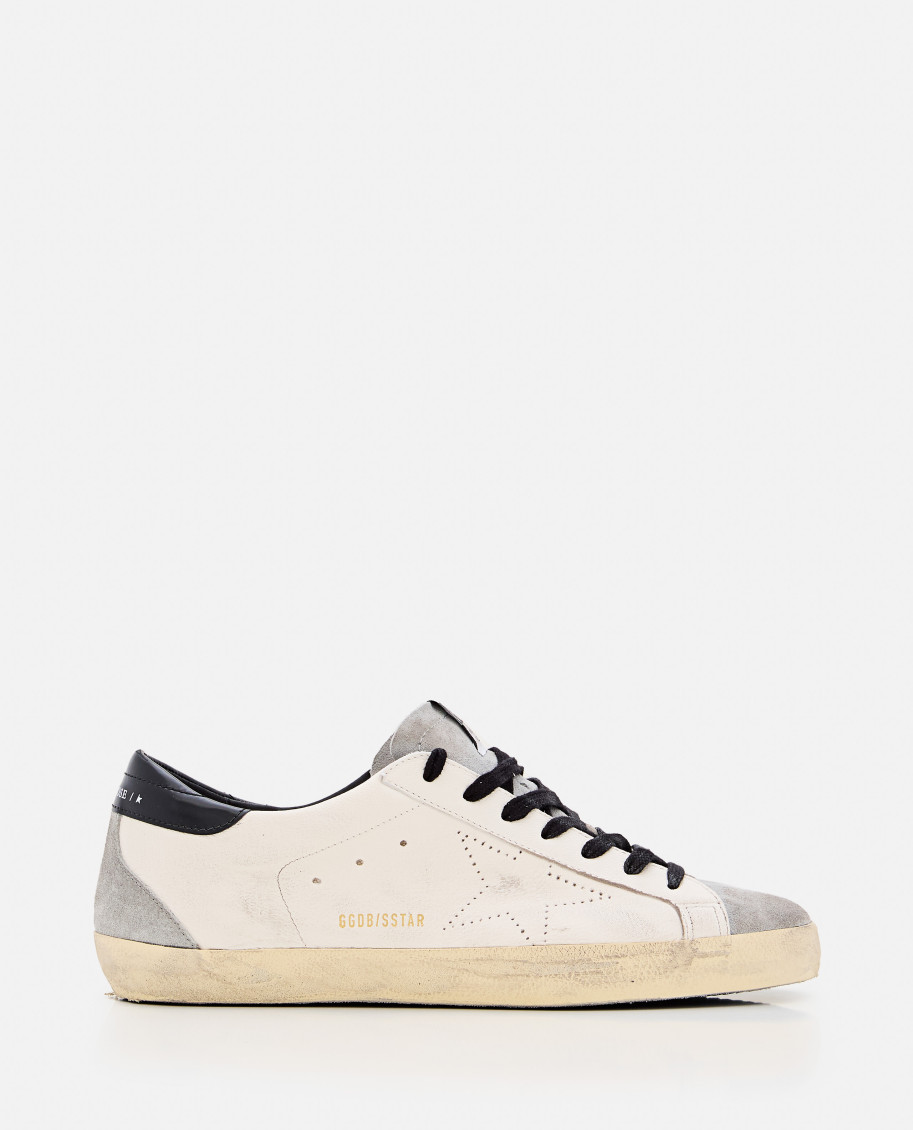 Golden Goose 'superstar' White Low Top Sneakers With Logo Patch On The Tongue And Logo Lettering On The Side In White