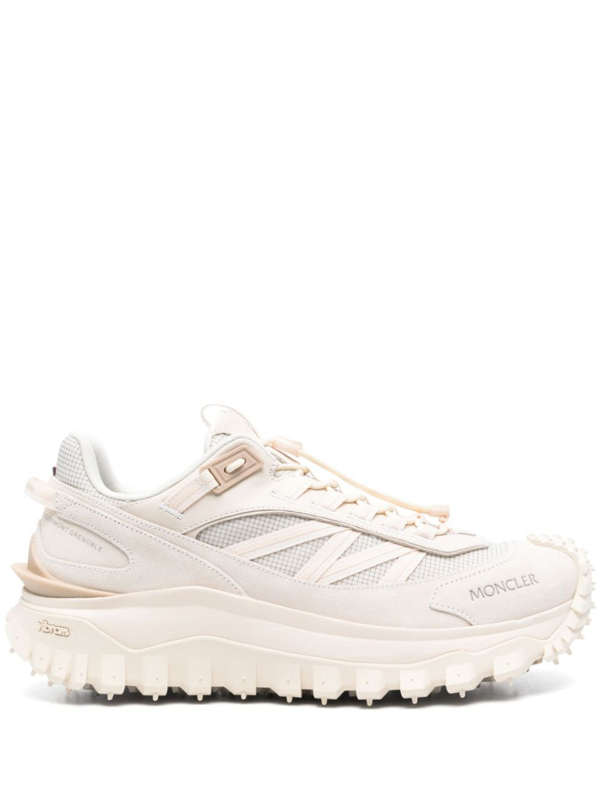Moncler Panelled Sneakers In Beige