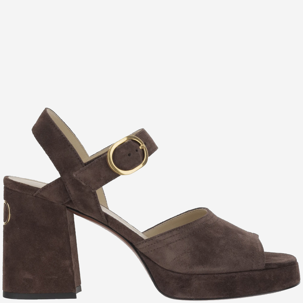 Valentino Fawcette Suede Platform Sandals With 100mm Heel In Brown