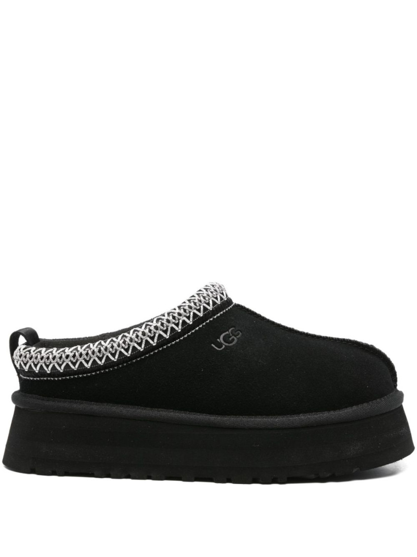 Ugg Tasman Slip-on Shearling Flat Mules In Black