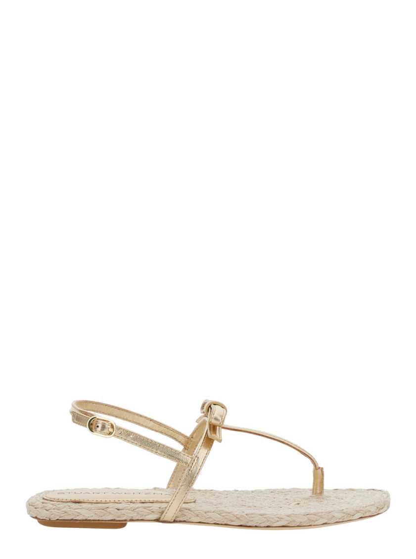 Stuart Weitzman Golden Leather Sandals In Gold